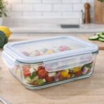 370ml rectangular glass food container