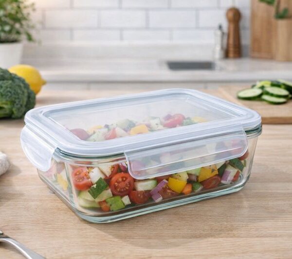370ml rectangular glass food container