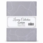 Luxury Collection Flower Grey Curtain – 230 × 218cm Taped Lined Curtain