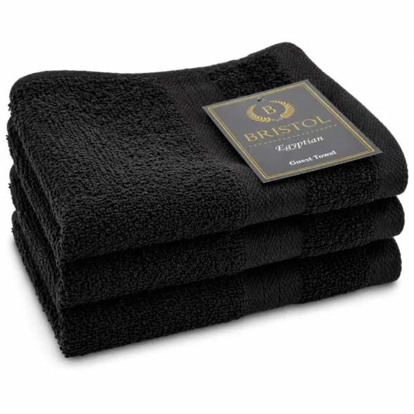 Bristol Guest Towel Black 30x50cm – Black Bristol Egyptian guest towel sold individually