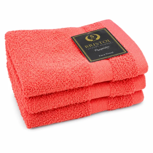 Bristol Guest Towel Coral 30x50cm – Coral Bristol Luxury Towels Egyptian guest towel sold individually