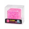 Cube Squeeze Glitter Squishy Toy with reflective glitter in assorted colours
