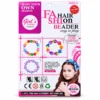 Back of Girl's Creator Fashion Up Hair Beader Set packaging showing bead design examples and age 3+ marking Girl's Creator Fashion Up Hair Beader Set with assorted colourful beads and hair-beading accessories in retail packaging