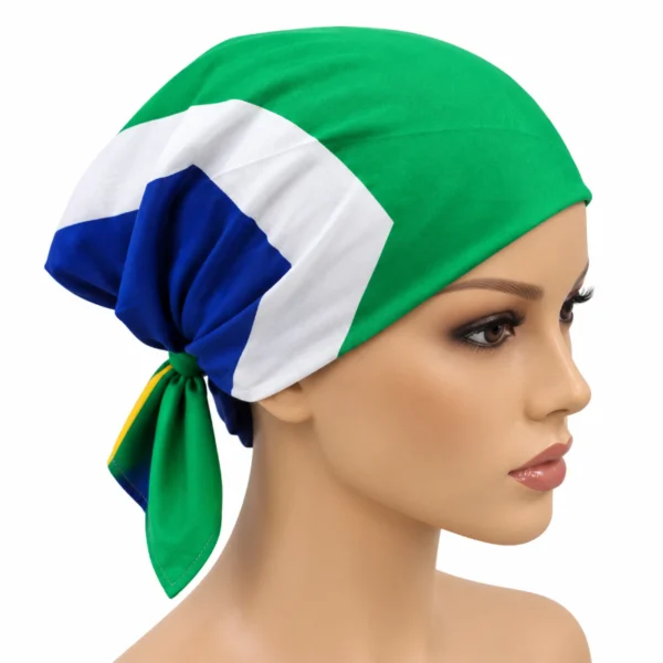 South African Bandana 55x55cm worn on display mannequin side view